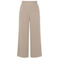 thumbnail image 5 of POROPL Khaki Pants for Women Wide Leg Palazzo Summer Beach High Waisted Flowy Pants with Pockets, 5 of 7
