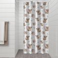 thumbnail image 2 of White Highland Cow Pattern Shower Curtain 36"x72" ,Bathroom Decorative Shower Curtains Set with 12 Hooks,Modern Waterproof Washable Shower Curtain, 2 of 6