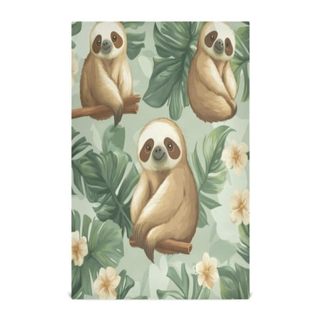 

Kitchen Towel 28x18 Inches x4，Plate Towel Decorative Towel Napkin Tea Towel Tea Towels For Kitchen Dish Cloths & Dish Towels Sloths and Flowers
