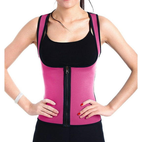 Women's Hot Thermal Sweat Neoprene Slimming Body Shaping Shirt - U Vest With Zipper - Suana Weight Loss Vest - Small