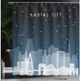 thumbnail image 3 of Ambesonne Kansas City Shower Curtain, Buildings Bridge Art, 69"Wx75"L, Charcoal Grey and White, 3 of 4