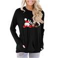 thumbnail image 2 of Pntutb Mujer Tallas grandes Casual Cuello redondo Suelto Impreso Bolsillo Manga larga tops Mujer Blusa Pntutb Pntutb-7392, 2 of 5
