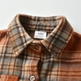 thumbnail image 4 of Curuila Toddler Boys Shirt Long Sleeve Plaid Lapel Tops Coat Outwear Autumn Winter Brown Size 18-24 Months, 4 of 7