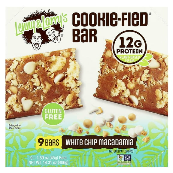 Lenny & Larry's, Cookie-Fied® Bar, White Chip Macadamia, 9 Bars, 1.59 oz Pack of 2