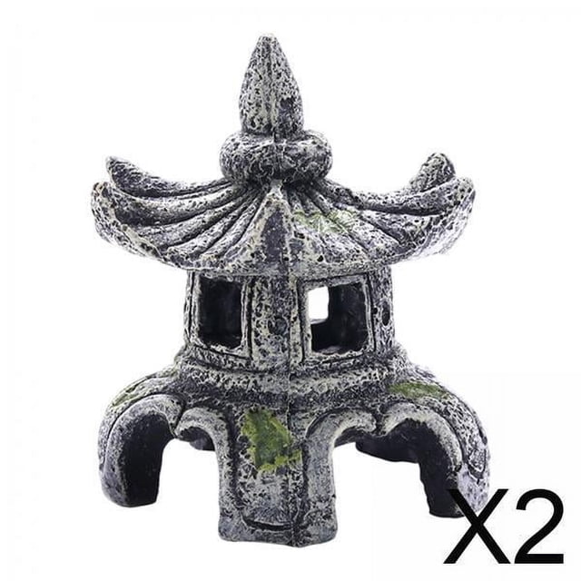 Estatua de pagoda,Lámpara de piedra Acuario Tanque Adorno de paisaje,Accesorios de decoración de fondo Estatua de pagoda para mascotas,Decoración del hogar Suministros para cuevas de