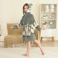 thumbnail image 4 of FORMRS Niños Bathrobe Unisex Hooded Robe Soft Plush Pajamas Sleepwear, Size 4-6T, Gray Snowmen, 4 of 7