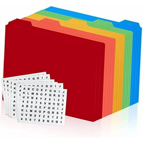 25 Pieces Alphabet File Dividers for File Cabinet A-Z File Guides Letter Size Top Tab File Guides Polypropylene Alphabet Labels with Tabs with Self Adhesive A-Z for Office Business Classroom