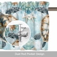 thumbnail image 6 of Teal Sea Turtle Coastal Kitchen Curtain Valances for Windows Farmhouse Short Curtains, Summer Beach Nautical Coral Rod Pocket Valance Curtain for Bedroom Cafe Living Room 54"x18", 6 of 8