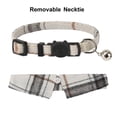 thumbnail image 3 of Collar de gato separable con linda pajarita, paquete de 2 collares para gatitos con cuello de camisa extraíble, collares a cuadros para mascotas (beige y azul), 3 of 5