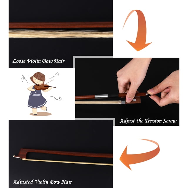 VONKY Violin Bow Musical Instrument Accessories Lightweight Practice Tool Violin Accessories Standard Bows Student School Size 3/4