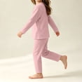 thumbnail image 5 of Spazoro Toddler Girls 2 Pieces Outfit Sets, Crew Neck Shirts and Pants Fall Long Sleeve Solid Color Soft & Breathable Casual Loungewear Sets for Home Pink Size 7-8, 5 of 7