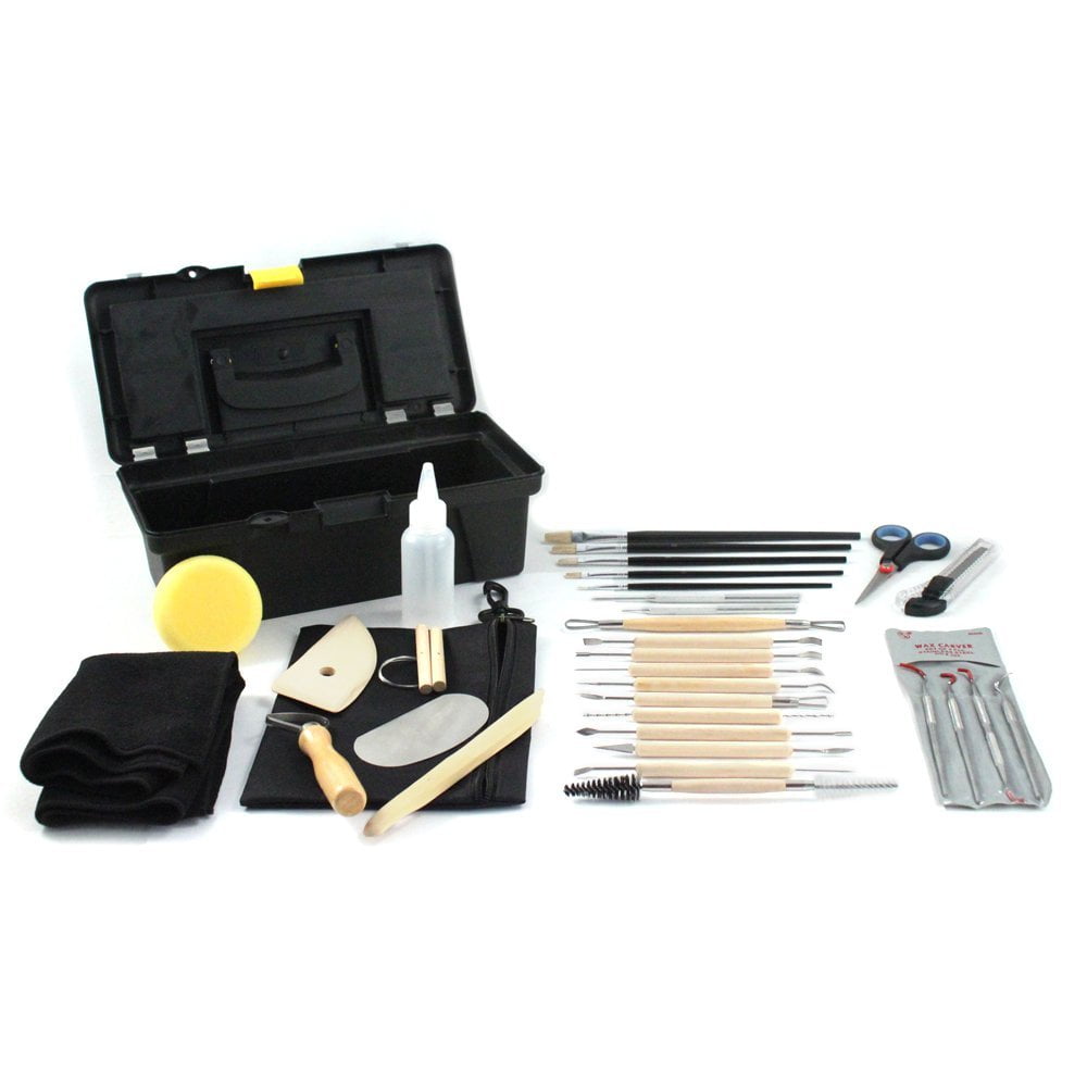 34pc Universal Hobby Complete Pottery Tool Craft Kit for Sculpting Molding