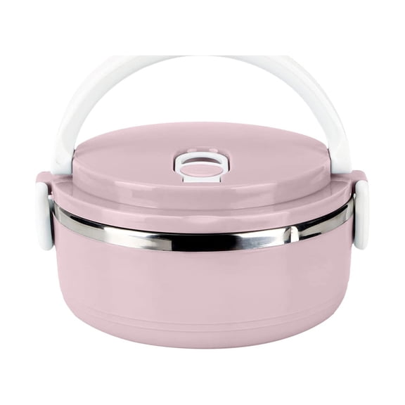 Leodye 1PCS Multi-layer Stainless Steel Plastic Insulated Lunch Box Leakproof Fresh-keeping School office Student Lunch Container -5.7*3.5IN