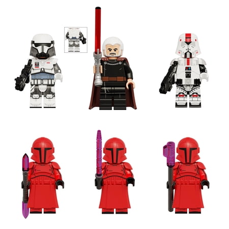 6 Pcs Star Wars Minifigures Count Dooku Praetorian Guard Action Figures Building Blocks Toys Set for Boys Kids Gift