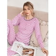 thumbnail image 2 of Ekouaer Valentine' Pajamas Women' Long Sleeve Pj Set Soft 2 Piece Loungewear Sleepwear with Jogger Pants, 2 of 6
