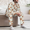 thumbnail image 6 of Bingfone Men's Pajama Set 2 Piece Loungewear PJs, Long Sleeve with Pajama Pants-Squirrel Playing, 6 of 7