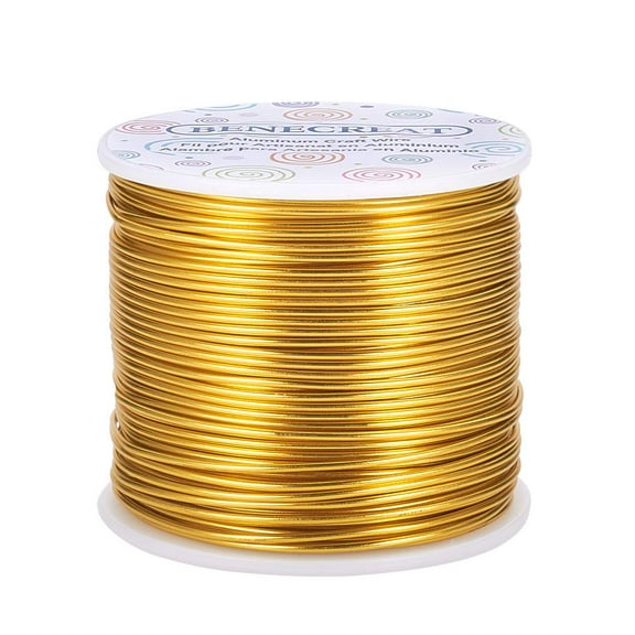 15 Gauge 220FT Aluminum Wire Anodized Jewelry Craft Making Beading Floral Colored Aluminum Craft Wire - Gold Yellow