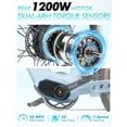 thumbnail image 6 of 26" Carbon Fiber Electric Bike for Adults, 750W Motor Lightweight Commuter E-Bike, 48V Dual Battery 128 Miles Long Range, 13+ Adult Electric Bicycle - Blue, 6 of 9