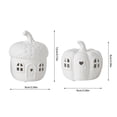 thumbnail image 3 of QLUEWX 2PCS White Resin Pumpkin & Acorn House LED Night Light, Hollow Carved Mini Cottage Lamp, Warm Glow Tabletop Ornament for Fall Harvest Halloween Bedroom Mantel Window Farmhouse Home Decor, 3 of 9