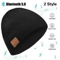 thumbnail image 7 of HESHENG Unisex Bluetooth Beanie Hat Winter Warm Wireless Smart Cap with Headset Mic Speaker Hat for Outdoor, Beige #1, 7 of 7