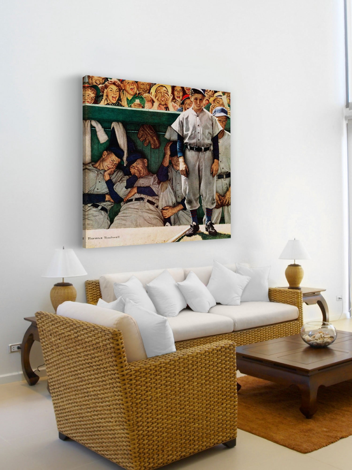 Marmont Hill Dugout by Norman Rockwell Painting Print on Canvas