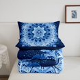 thumbnail image 5 of Erosebridal Snowflake Mandala Full Size Comforter Sets,Deep Blue Crystal Bedding Comforter Set,3 Pieces,1 Comforter and 2 Pillowcases,Navy Blue Reversible, 5 of 7
