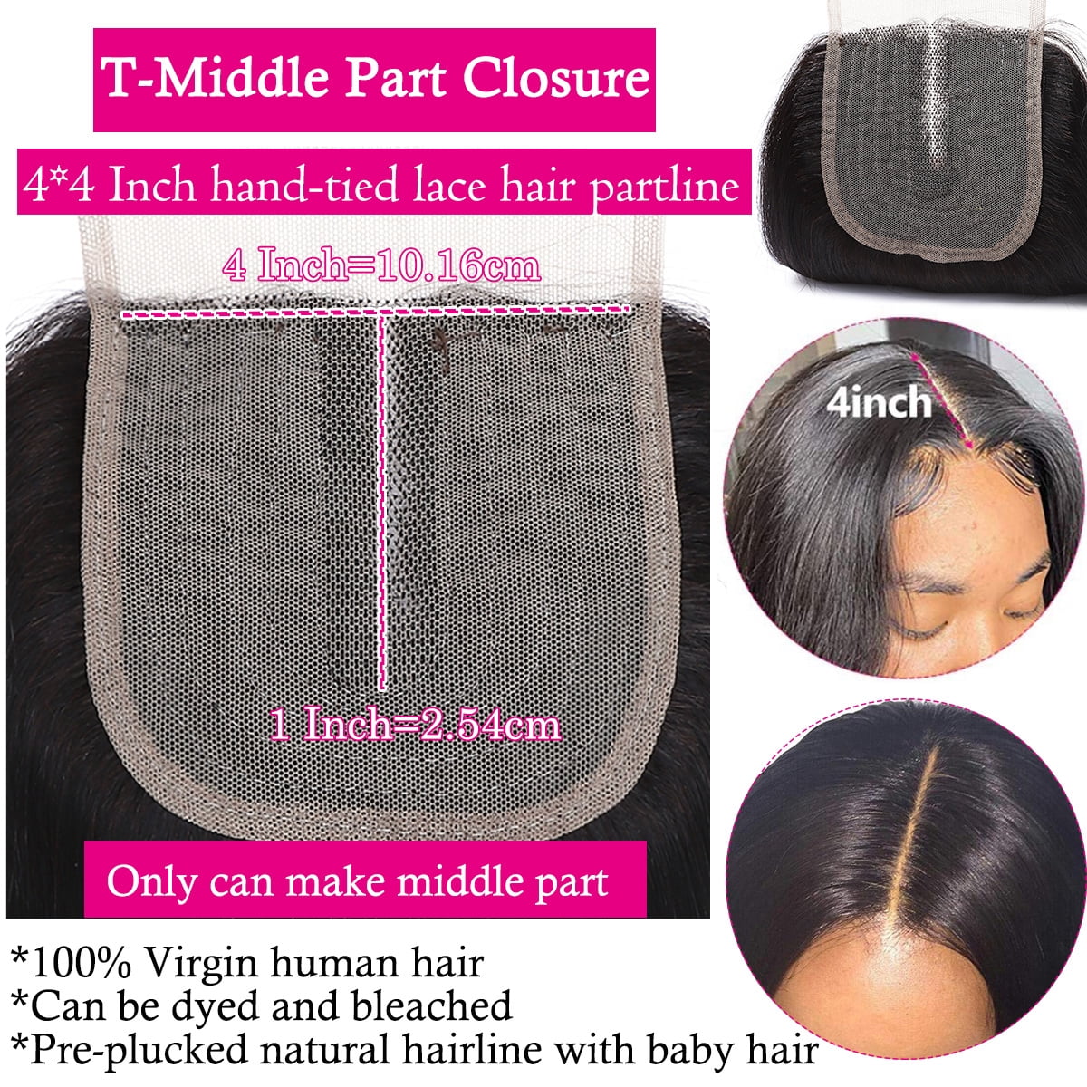 SEGO Body Wave Human Hair Bundles with Closure 100% Unprocessed Virgin Human Hair with 4x4 Middle T Part Lace Closure Natural Black Cleanrance