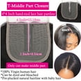 thumbnail image 6 of SEGO Body Wave Human Hair Bundles with Closure 100% Unprocessed Virgin Human Hair with 4x4 Middle T Part Lace Closure Natural Black Cleanrance, 6 of 8