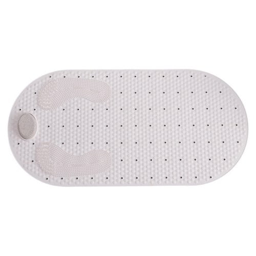 MOLFUJ 32X16 Foot Scrubber Shower Mat with Feet Scrub Stone, Oval Bathtub  Mat with Antislip Suction Cups and Drain Holes, Non Slip with A Pumice