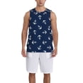 thumbnail image 4 of Gaeub Nautical Themed Simple Anchors Men's Mesh Basketball Jersey, Quick-Drying Sleeveless Top S-4XL, Loose Muscle Tank Top -Small, 4 of 9