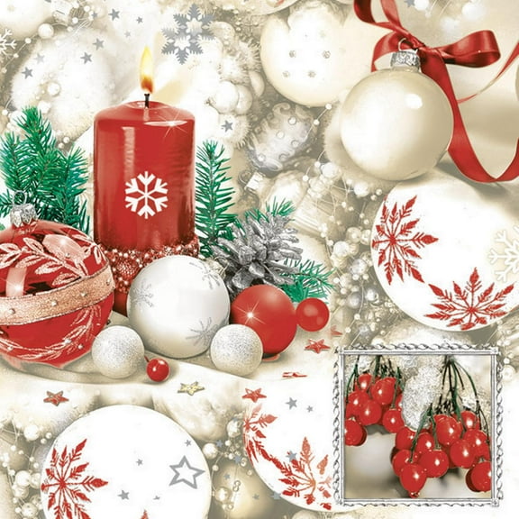 Keep Unique Christmas Decoupage Paper Napkins, Dinner Decorative Party Napkins, Assorted Color, 20/Pack