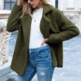 thumbnail image 7 of JULMCOMO Sherpa Fleece Jackets for Women Plus Size Lapel Collar Button Soft Fuzzy Teddy Coats Casual Warm Winter Outerwear with Pockets Green 2XL, 7 of 7
