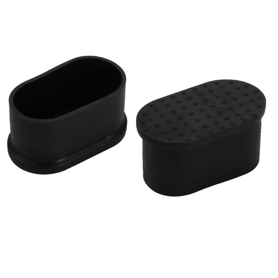 Unique Bargains 2pcs Furniture Desk Chair Foot Oval Rubber Tip Cap Fit