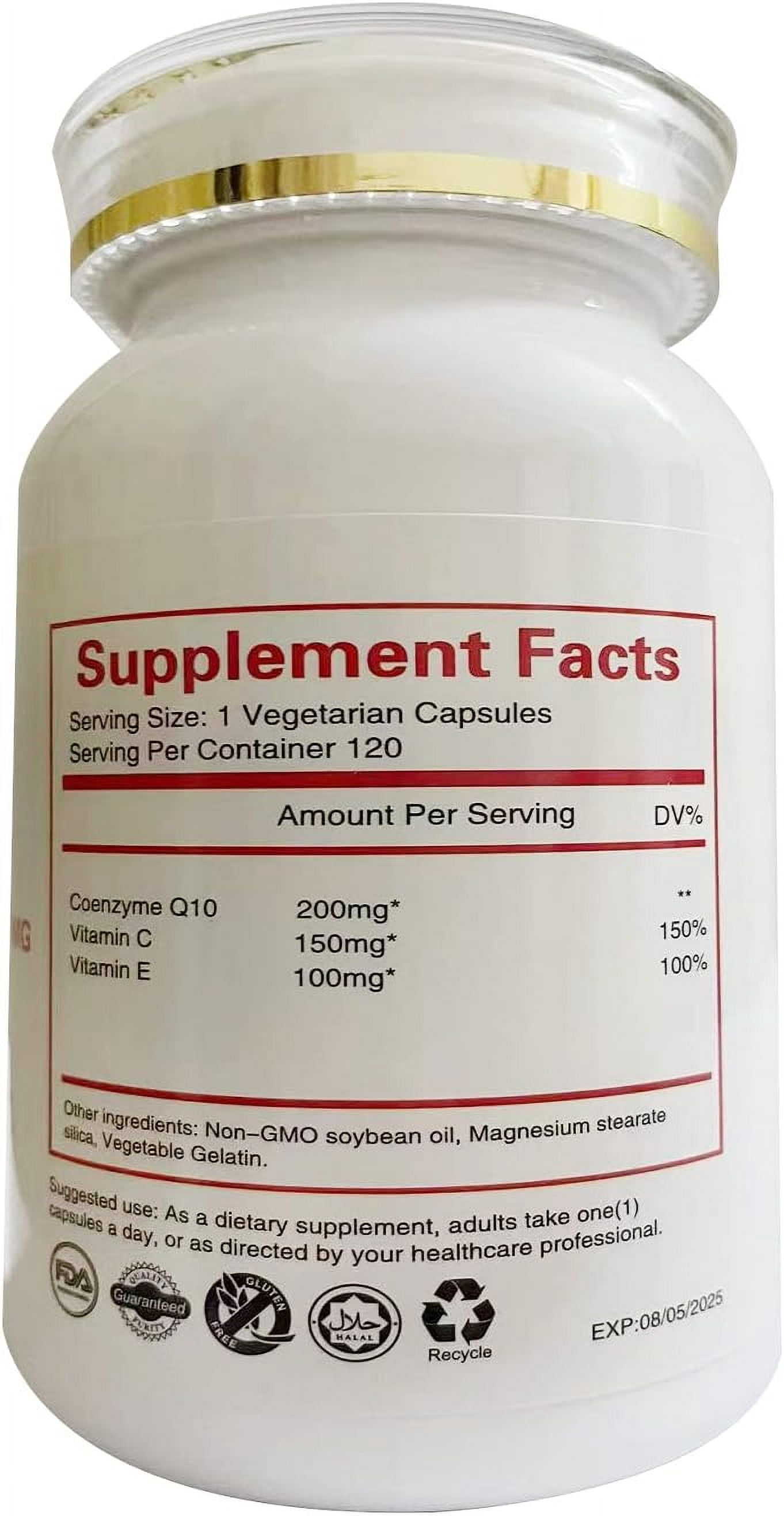 Ubiquinol CoQ10 200mg 120 Capsules – Antioxidant & Heart Health Support for Men & Women