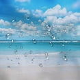 thumbnail image 5 of Orinice Beach Blue Sky White Clouds Bathroom Decor Set, Colorful Luxurious Graphic Print Polyester Fabric Fashion Shower Curtain Set with Hooks, 100% Polyester Fabric Waterproof Shower Curtain for, 5 of 7