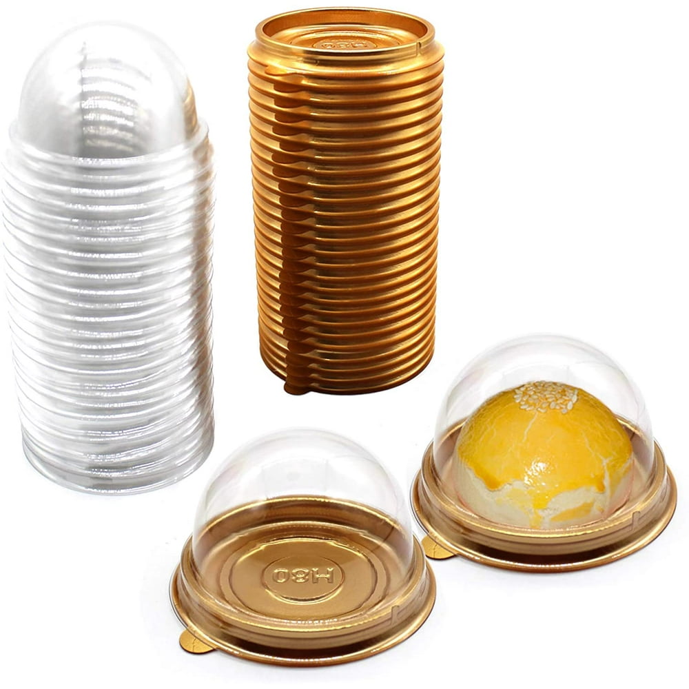 Clear Plastic Mini Cupcake Container,50 PC Mooncake Boxes Muffin Pod