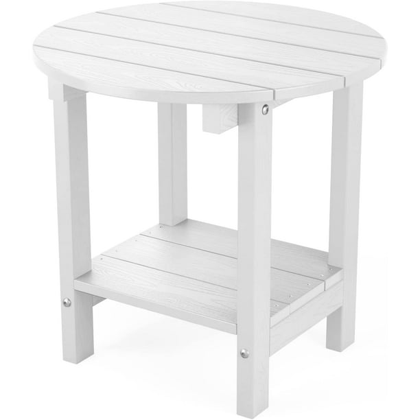 Round Outdoor Side Table Adirondack Tables 18 Inch Chairside End Tables