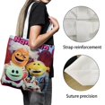 thumbnail image 3 of Nanalan Bolso de tela con estampado de lienzo para mujer, bolsa de compras reutilizable y estética, con cremallera interior, regalo para mujer,40*40cm., 3 of 6