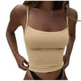 thumbnail image 2 of Xihbxyly Dressy Tank Tops for Women Fashion Solid Color V-Neck Camisole Blouses Comfy Loose Fit Sleeveless Spaghetti Straps Shirts Basic Clothing, 2 of 7