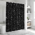 thumbnail image 6 of Star Sky Shower Curtain, Waterproof Shower Curtains for Bathroom, Modern Abstract Black Starry Night Dots Pattern Washable Fabric Bathtub Curtain Set Bath Decor with 12 Hooks Standard 72"x72", 6 of 8