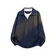 thumbnail image 1 of Blusa y camisa de manga larga con cuello vuelto para hombre, informal, de color liso, con cremallera, cuello redondo, estilo deportivo, blusa de poliéster de manga larga para hombre, 1 of 8