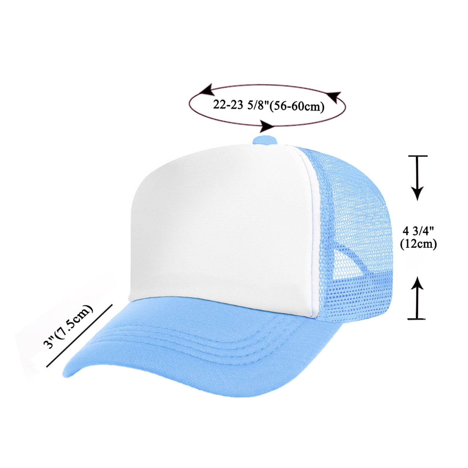 Muka 5-Panel Blank Trucker Hat High Crown K-Frame- Skyblue – My Store