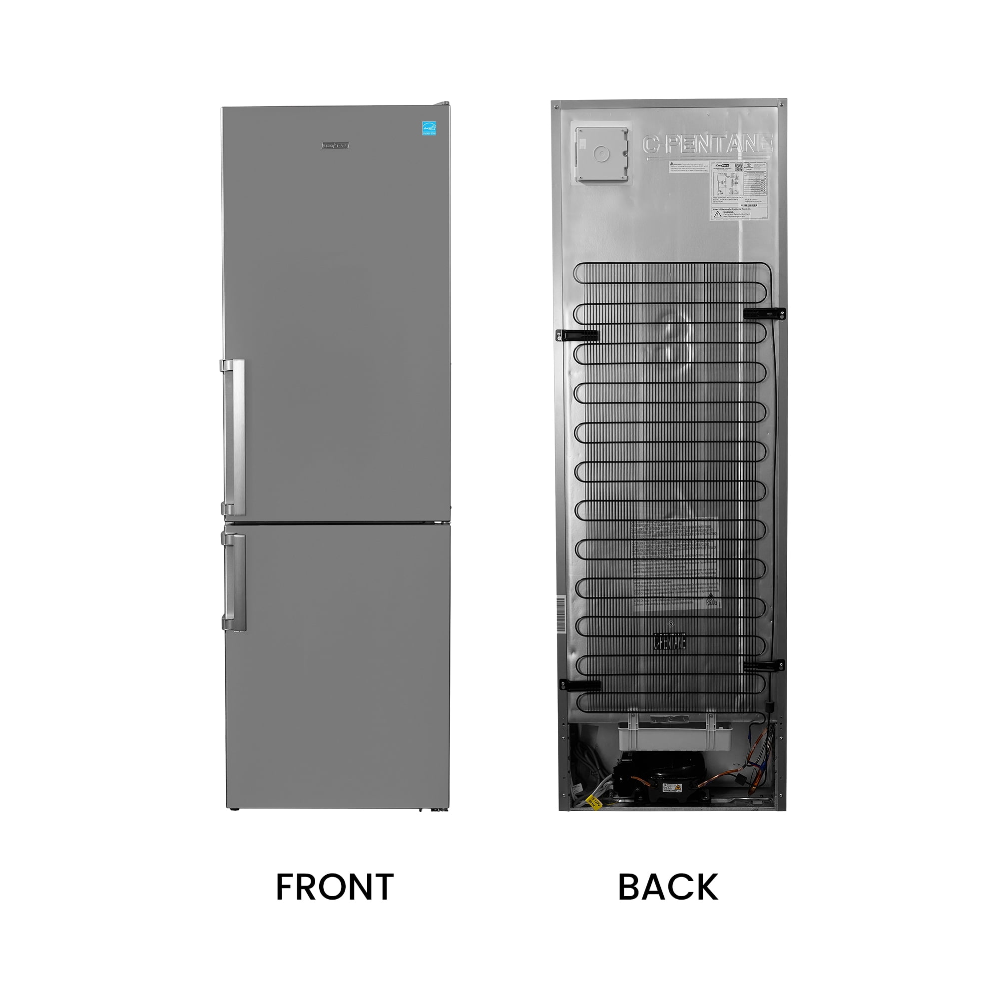 Conserv 12cf No Frost Bottom Freezer Refrigerator Wine Rack GARAGE READY E-Star with V-Move Handle and No Frost