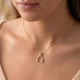 thumbnail image 2 of Tilo Jewelry Yellow Gold Plated 925 Sterling Silver Wishbone Pendant Charm Necklace for Women & Unisex | 18 Inch Cable Chain, 2 of 8