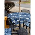 thumbnail image 4 of Outdoor Tablecloth with Umbrella Hole & Zipper, Navy Blue Anchor Nautical Square Tablecloth 54x54 Inch, Coastal Rudder Beach Patio Table Cover Waterproof Table Cloth for Picnic/Party, 4 of 7