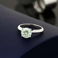 thumbnail image 3 of Gem Stone King 925 Sterling Silver Green Prasiolite Solitaire Engagement Ring for Women (1.10 Cttw, Round 7MM, Gemstone Birthstone, Available in Size 5, 6, 7, 8, 9), 3 of 4