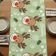 thumbnail image 5 of Table Runners 72 Inches Long Dress Scarves, Christmas Green Farmhouse Kitchen/Dining Table Runner, Coffee Tablerunners, Xmas Cute Elk Winter Leaves Cartoon Snowflake 16x72 Inch, 5 of 9