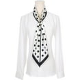 thumbnail image 2 of INSPIRE CHIC Women Fashion Printed Skinny Long Scarves, Satin Silky Black White Neckerchief Ribbon Headband 57.1x5.1" Polka Dots, 2 of 6