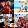 thumbnail image 4 of Long Sleeve Tops,Ladies USA 250th Birthday Anniversary Top, Spacious Casual Style Printed Round Neck Shirt, Breathable Summer Material, National Day Party, 4th of July Celebration Souvenir, 4 of 9
