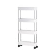 thumbnail image 2 of Slim Rolling Storage Cart 4 Tier Mobile Organizer for Bathroom, Laundry Room, Kitchen, Narrow Spaces, Easy Assembly, White Plastic Shelving Unit, 2 of 6